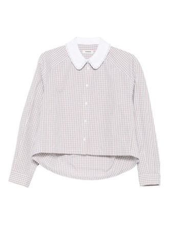 Sandro checked Peter Pan collar shirt - women - Fabric - 1 - Neutrals