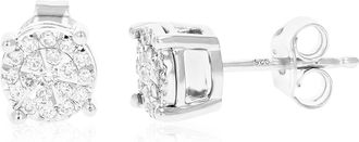 Vir Jewels 1/4 cttw Round Lab Grown Diamond Studs Earrings.925 Sterling Silver Prong Set 1/2 Inch