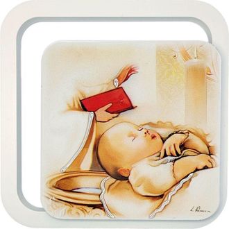 OEM Cuadro De Bautismo Pintado Sobre Madera Tama&ntilde;o: 11x11cm Sku: Es0620250