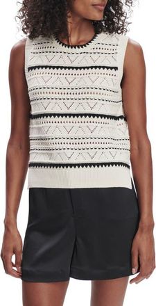Varley Athena Pointelle Stitch Cotton Sweater Vest in Egret at Nordstrom, Size X-Large