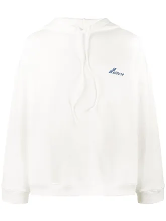We11done oversized logo hoodie - men - Cotton - M - White