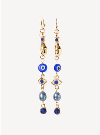 Simons Womens Mystical symbol long earrings