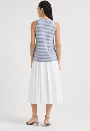 Brunello Cucinelli Striped Cotton Tank Top - Blue