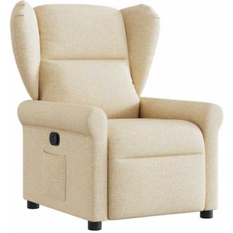 vidaXL vidaXL Poltrona Reclinabile in Tessuto Crema