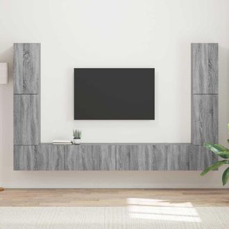 vidaXL Conjunto De Mueble De Tv 8 Pcs Gris Sonoma Madera De Ingenier&iacute;a Vidaxl