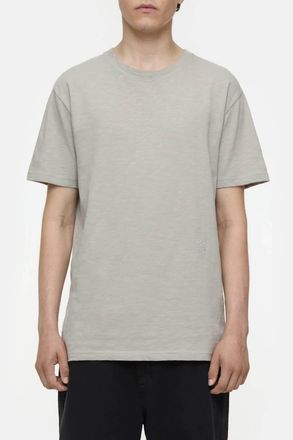 Closed Organic Cotton Classic Slub Short Sleeve T-Shirt In Mud Grey