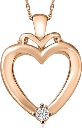Pompeii3 Solitaire Diamond Heart Pendant in White, Rose or Yellow Gold 1 Tall