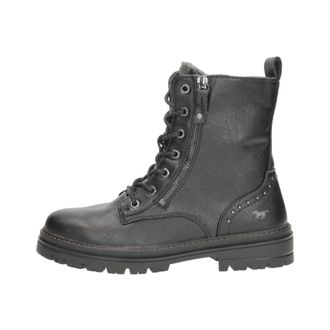 Mustang Veterschoenen Hoog - Dames - Winterlaarzen - Zwart - 37 EU - Leer - Schoenen
