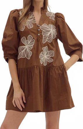 Entro Womens Coco Blossom Dress In Caramel