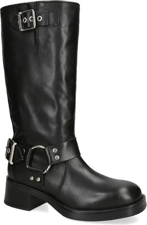 Steve Madden Womens Leather Beau Black Boots - Size UK 8