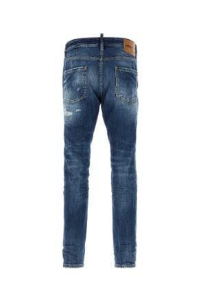 Dsquared2 Mens Denim Teddy Jeans Navyblue Exterior: Cotton