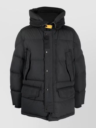 Parajumpers long hooded quilted coat front pockets