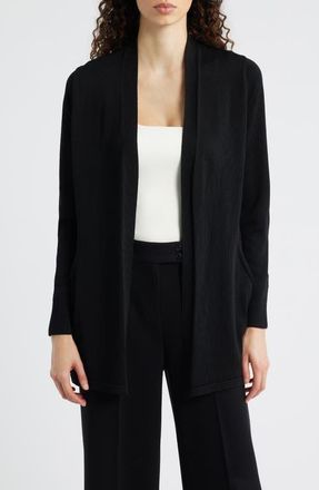 Anne Klein Kissing Front Pocket Cardigan in Anne Black at Nordstrom, Size Small