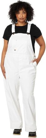 Dickies Relaxed Bib Overalls Womens Overalls One Piece White : LG, Denim/Cotton