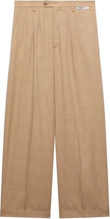 GCDS Gevouwen Broek - Heren - Wijde Broeken - Beige - L - Polyester - Broeken