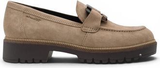 Tamaris Womens Beige Suede Leather Loafer Casual Shoes - 24722-43