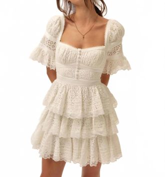 For Love & Lemons Willa Mini Dress In White