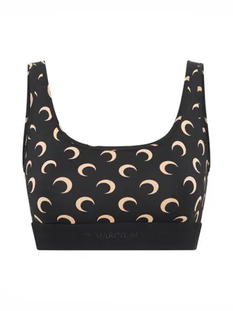 Marine Serre Black Crescent Moon Motif Top