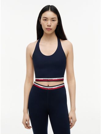 Tommy Hilfiger Womens Tommy Jeans Slim Fit Halter Crop Top - Navy - XL