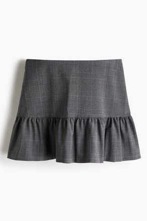 H&M Flared Mini Skirt in Gray/checked at Nordstrom, Size 10