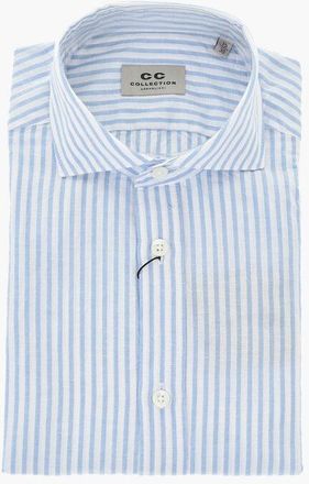 Corneliani CC COLLECTION Cotton Shirt With Awning Stripes size 39