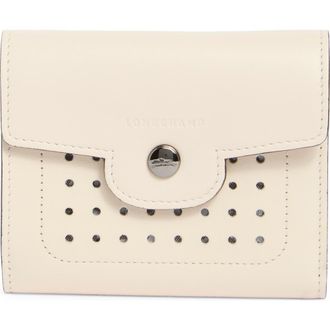 Longchamp Leather Flap Card Case in Ivory at Nordstrom Rack