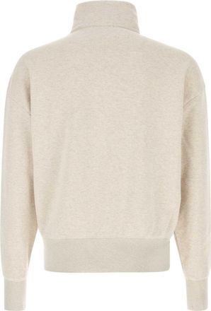 Prada Mens Half-Zip Cotton Sweatshirt Beige Sweater
