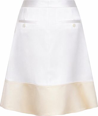 Toteme Womens Short Satin Tuxedo Skirt White Viscose