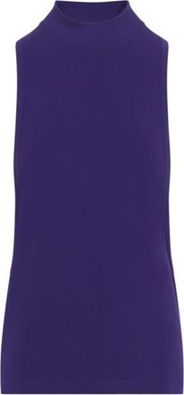 Versace Purple Mock Collar Top