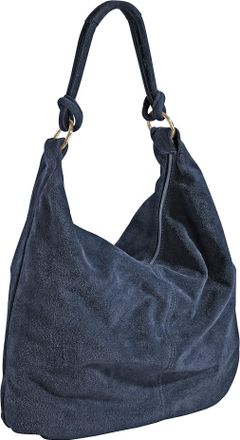 Heine Beuteltasche HEINE, Damen, Gr. B/H/T: 39cm x 49cm x 2cm, blau, Leder, unifarben, Taschen Beuteltasche