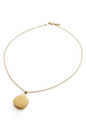 Monica Vinader Deia Pebble Locket Necklace in 18K Gold Vermeil at Nordstrom
