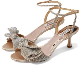 Badgley Mischka Womens Badgley Mischka Remi MP5914 Sandal Nude Ankle Strap Kitten Heel VER1078