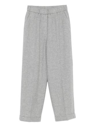 PESERICO elastic-waist wool trousers - Grey