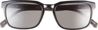 Eyebobs Seymour Glass 52mm Polarized Rectangular Sunglasses in Black /Silver /Grey at Nordstrom
