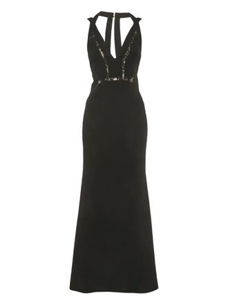 Max Azria Maxi-jurk met kant - Zwart