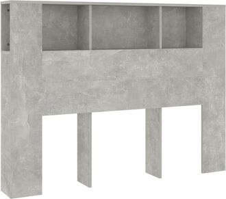 vidaXL Headboard Cabinet Concrete Grey 140x18.5x104.5 cm Vidaxl