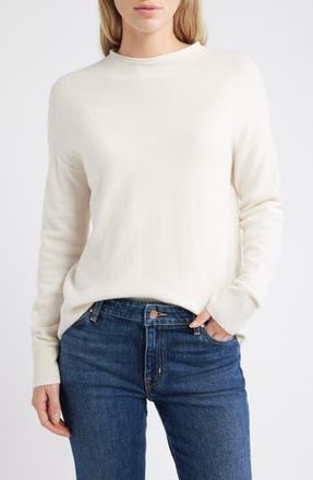 Caslon Funnel Neck Sweater in Ivory Pristine at Nordstrom Rack, Size Medium