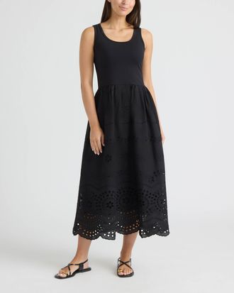Ellen Tracy Twofer Dress with Eyelet Skirt