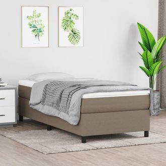 vidaXL Cama Box Spring Con Colch&oacute;n Tela Gris Taupe 90x200 Cm Vidaxl