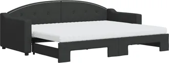vidaXL Vidaxl - Sof&aacute; Cama Nido Con Colch&oacute;n Tela Negro 80x200 Cm