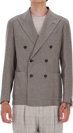Tagliatore Montecarlo Line Double-Breasted Silk-Wool Jacket
