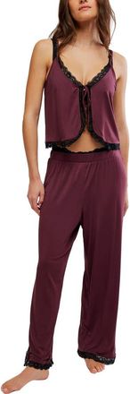 Free People Sleepless Summer Pajamas in Wine Combo at Nordstrom, Size X-Small