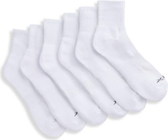 Reebok Big & Tall Vector 6-pk Quarter-Top Socks in White at Nordstrom, Size 13Big