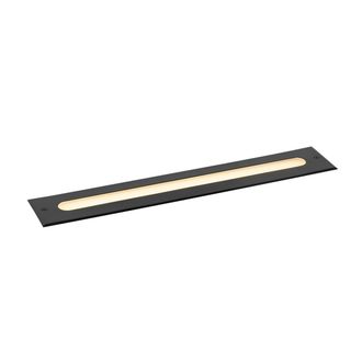 QAZQA Moderno Foco De Suelo Moderno Negro 50 Cm Con Led Ip65 - Eline Aluminio /acero Rectangular Incluye Led Max. 1 X 20 Watt - Qazqa