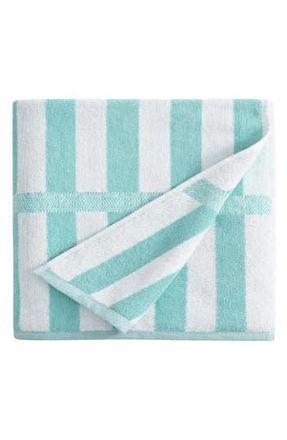 Calvin Klein Stripe Beach Towel in Water Ballet/white at Nordstrom Rack