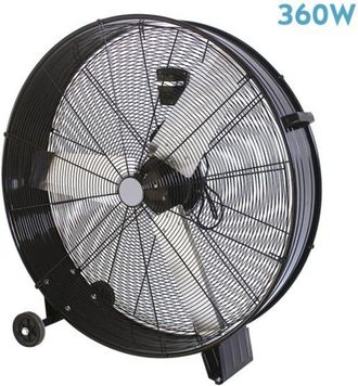 Fabrilamp Abrila - Ventilador Industrial Maximum Negro Con 3 Velocidades Ajustables 360w Con Ruedas