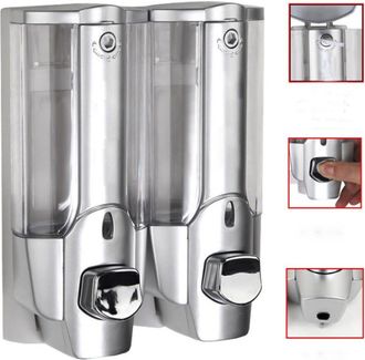 Trade Shop Trade Shop - Doble Dispensador Dispensador Manual Jab&oacute;n De Pared Montaje En Pared 700 Ml