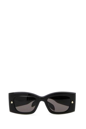 Alexander McQueen Womens Black Acetate Sunglasses Blackblacksmoke Exterior: Occhiali Da Sole