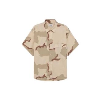 Amish Short Sleeve Shirts - Heren - Korte mouwen Overhemden - Beige - S - Overhemden