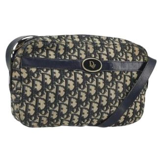 Dior Pre-owned Cross Body Bags, female, Blue, Size: ONE SIZE Pre-owned Trotter Canvas Shoulder Bag